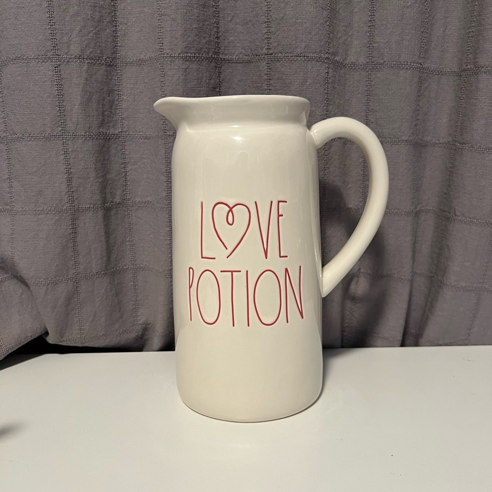 Rae Dunn “LOVE POTION” Ceramic double-sided pitcher.